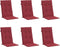 vidaXL - Tuinstoelkussens - 6 - st - hoge - rug - 120x50x3 - cm - stof - wijnrood