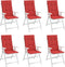 vidaXL - Tuinstoelkussens - 6 - st - hoge - rug - 120x50x3 - cm - stof - rood