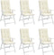 vidaXL - Tuinstoelkussens - 6 - st - hoge - rug - 120x50x3 - cm - stof - crèmekleurig