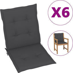 vidaXL - Tuinstoelkussens - 6 - st - oxford - stof - antracietkleurig