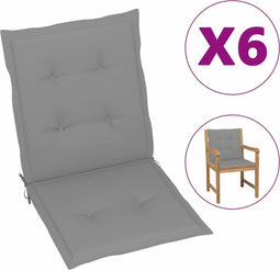 vidaXL - Tuinstoelkussens - 6 - st - oxford - stof - grijs