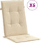 vidaXL - Tuinstoelkussens - hoge - 6 - st - hoge - rug - 120x50x3 - cm - stof - beige