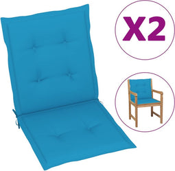 vidaXL - Tuinstoelkussens - lage - rug - 2 - st - 100x50x3 - cm - oxford - stof - blauw