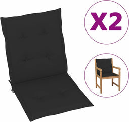 vidaXL - Tuinstoelkussens - lage - rug - 2 - st - 100x50x3 - cm - oxford - stof - zwart