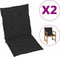 vidaXL - Tuinstoelkussens - lage - rug - 2 - st - 100x50x3 - cm - oxford - stof - zwart