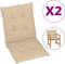 vidaXL - Tuinstoelkussens - lage - rug - 2 - st - 100x50x3 - cm - oxford - stof - beige