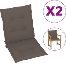 vidaXL - Tuinstoelkussens - lage - rug - 2 - st - 100x50x3 - cm - oxford - stof - taupe