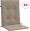 vidaXL - Tuinstoelkussens - lage - rug - 4 - st - 100x50x3 - cm - oxford - stof - taupe