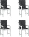vidaXL - Tuinstoelkussens - lage - rug - 4 - st - 100x50x3 - cm - oxford - stof - zwart