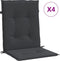 vidaXL - Tuinstoelkussens - lage - rug - 4 - st - 100x50x3 - cm - oxford - stof - zwart