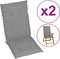 vidaXL - Tuinstoelkussens - rugleuning - 2 - st - 120x50x3 - cm - stof - grijs
