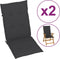 vidaXL - Tuinstoelkussens - rugleuning - 2 - st - 120x50x3 - cm - stof - antraciet