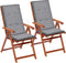 vidaXL - Tuinstoelkussens - rugleuning - 2 - st - 120x50x3 - cm - stof - grijs
