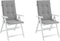 vidaXL - Tuinstoelkussens - rugleuning - 2 - st - 120x50x3 - cm - stof - grijs