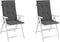 vidaXL - Tuinstoelkussens - rugleuning - 2 - st - 120x50x3 - cm - stof - antraciet