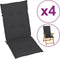 vidaXL - Tuinstoelkussens - rugleuning - 4 - st - 120x50x3 - cm - stof - antraciet