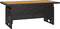 vidaXL - Tuintafel - 100x50x43/63 - cm - acaciahout - en - poly - rattan - zwart