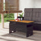 vidaXL - Tuintafel - 100x50x43/63 - cm - acaciahout - en - poly - rattan - zwart