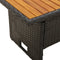 vidaXL - Tuintafel - 100x50x43/63 - cm - acaciahout - en - poly - rattan - zwart