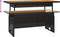 vidaXL - Tuintafel - 100x50x43/63 - cm - acaciahout - en - poly - rattan - zwart