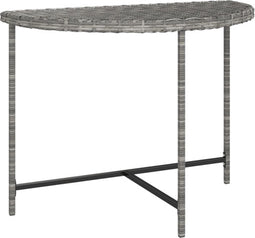 vidaXL - Tuintafel - 100x50x75 - cm - poly - rattan - grijs