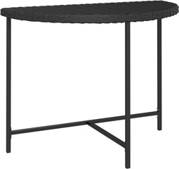vidaXL - Tuintafel - 100x50x75 - cm - poly - rattan - zwart