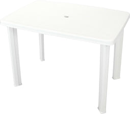 vidaXL - Tuintafel - 101x68x72 - cm - kunststof - wit
