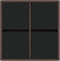 vidaXL - Tuintafel - 109x107x74 - cm - poly - rattan - en - glas - bruin