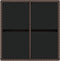 vidaXL - Tuintafel - 109x107x74 - cm - poly - rattan - en - glas - bruin
