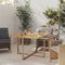 vidaXL - Tuintafel - 109x107x74 - cm - poly - rattan - en - massief - acaciahout - beige