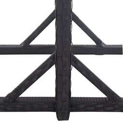 vidaXL - Tuintafel - 110x53x72 - cm - glas - en - poly - rattan - zwart