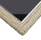 vidaXL - Tuintafel - 110x53x72 - cm - glas - en - poly - rattan - beige