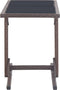 vidaXL - Tuintafel - 110x53x72 - cm - glas - en - poly - rattan - bruin