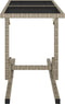 vidaXL - Tuintafel - 110x53x72 - cm - glas - en - poly - rattan - beige