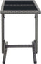 vidaXL - Tuintafel - 110x53x72 - cm - glas - en - poly - rattan - zwart