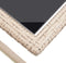vidaXL - Tuintafel - 110x53x72 - cm - glas - en - poly - rattan - beige