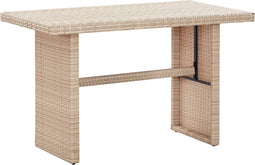 vidaXL - Tuintafel - 110x60x67 - cm - poly - rattan - beige