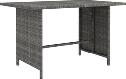vidaXL - Tuintafel - 110x70x65 - cm - poly - rattan - grijs
