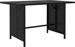 vidaXL - Tuintafel - 110x70x65 - cm - poly - rattan - zwart
