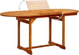 vidaXL - Tuintafel - (120-170)x80x75 - cm - massief - acaciahout