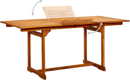 vidaXL - Tuintafel - (120-170)x80x75 - cm - massief - acaciahout