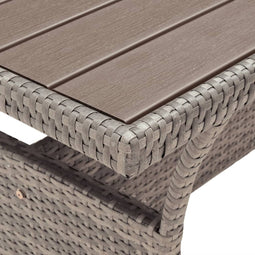vidaXL - Tuintafel - 120x70x66 - cm - poly - rattan - grijs