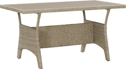 vidaXL - Tuintafel - 120x70x66 - cm - poly - rattan - grijs