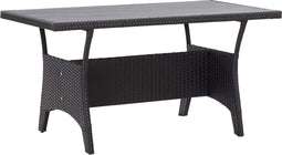 vidaXL - Tuintafel - 120x70x66 - cm - poly - rattan - zwart