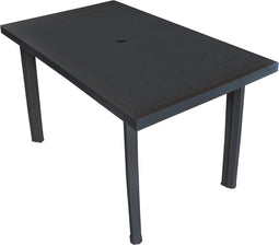 vidaXL - Tuintafel - 126x76x72 - cm - kunststof - antraciet