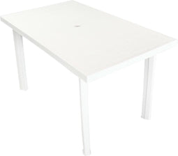 vidaXL - Tuintafel - 126x76x72 - cm - kunststof - wit