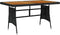 vidaXL - Tuintafel - 130x70x72 - cm - poly - rattan - en - massief - acaciahout - zwart
