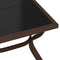 vidaXL - Tuintafel - 140x70x70 - cm - staal - en - glas - bruin - en - zwart