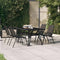 vidaXL - Tuintafel - 140x70x70 - cm - staal - en - glas - zwart