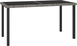 vidaXL - Tuintafel - 140x70x73 - cm - poly - rattan - grijs